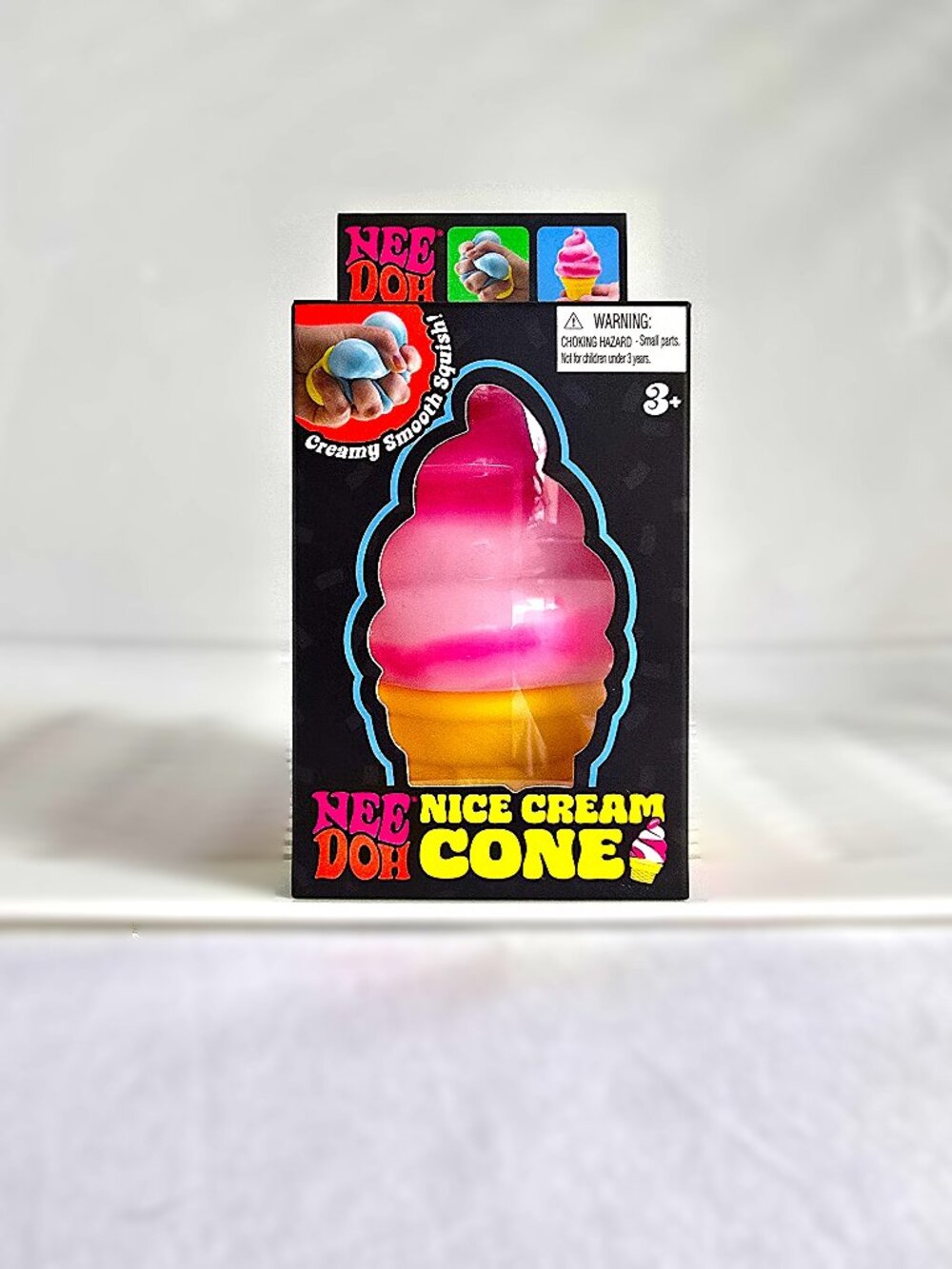 Authentic NeeDoh Nice Cream Cone Pink Squishy Toy NEW